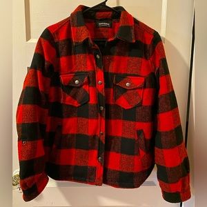 Cropped Red Plaid Jacket - Size L
